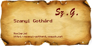 Szanyi Gothárd névjegykártya